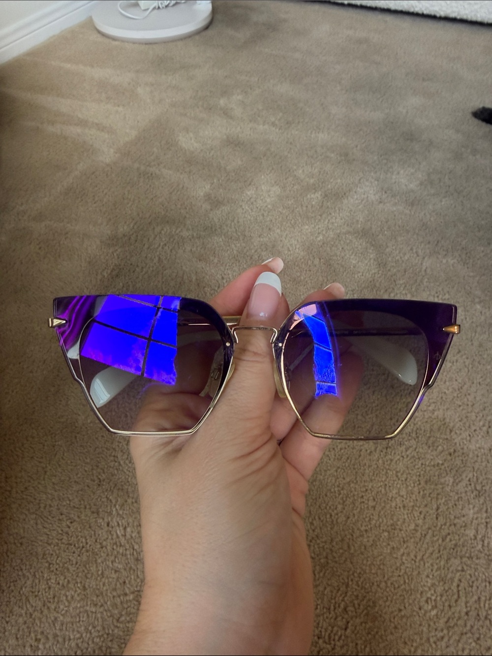 rag & bone Purple Rimless Shield Sunglasses for Women